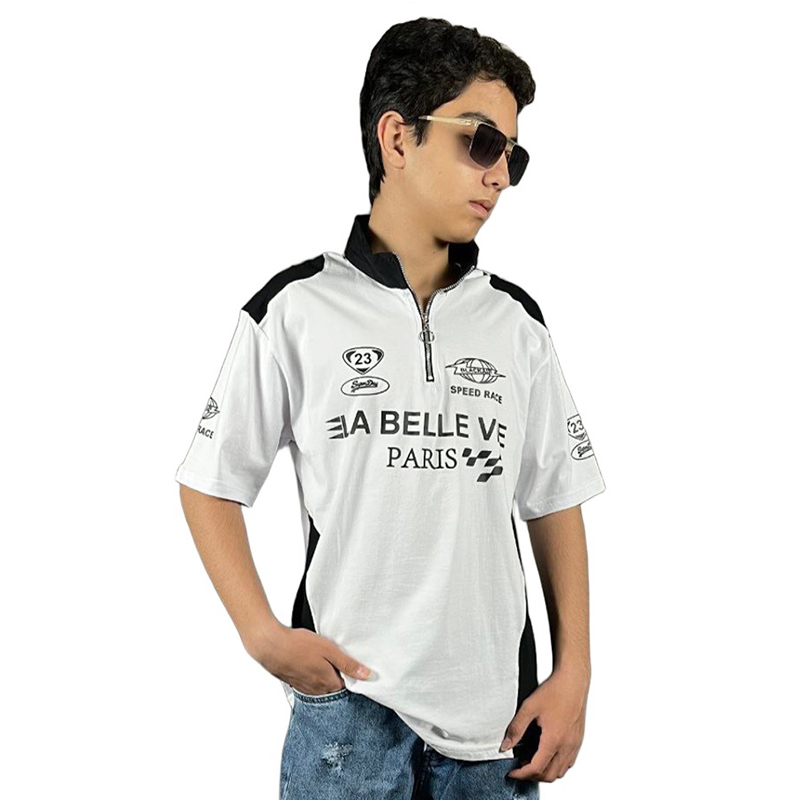 تیشرت یقه نیم زیپ